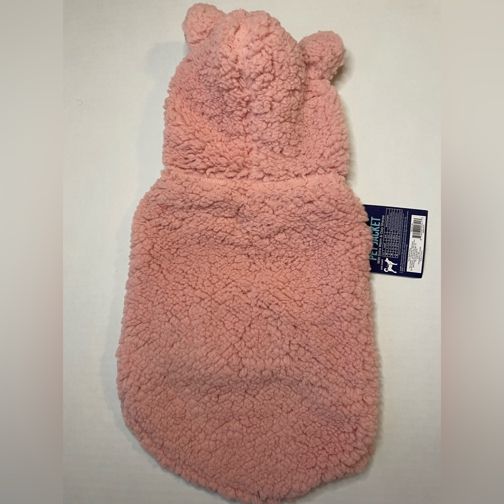New Dog Plush Jacket Size Medium, Pink